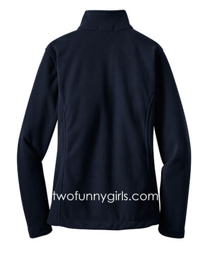 Ladies Monogrammed Fleece Jacket - Personalized Full Zip Cadet Collar  Jacket in Navy at  Women's Coats Shop