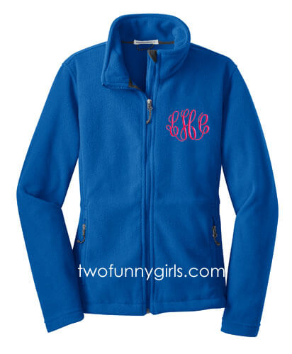 Youth Monogram Fleece Jacket Royal BLue
