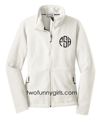 Monogrammed Fleece Jacket {Winter White}