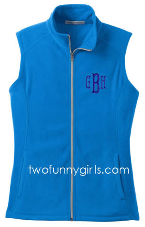 Monogrammed Light-Weight Fleece Vest {Royal Blue}