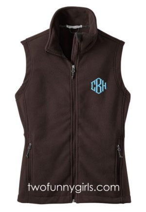 Monogrammed Fleece Vest {Chocolate}