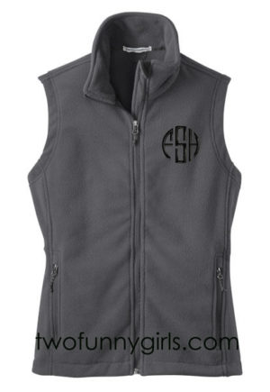 Monogrammed Fleece Vest {Grey}