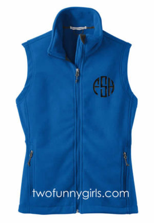 Monogrammed Fleece Vest {Royal Blue}
