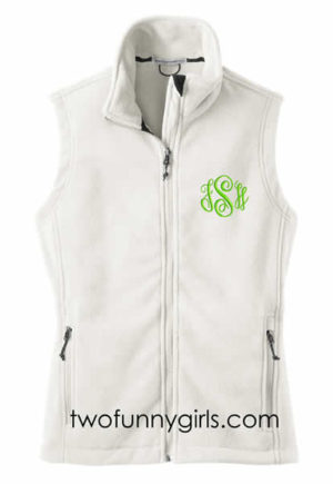Monogrammed Fleece Vest {White}