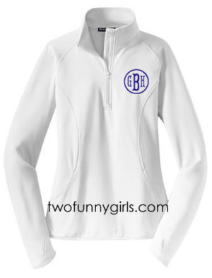 Monogrammed Pullover with Moisture-Wick {White}