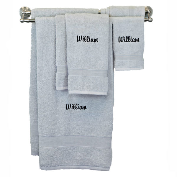 Monogram Towel Eight Piece Set {Gray}