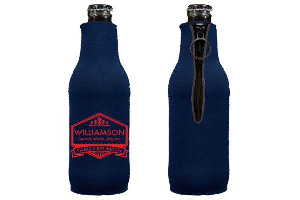 Custom Beer Bottle Cooler with Zipper for Family Reunion