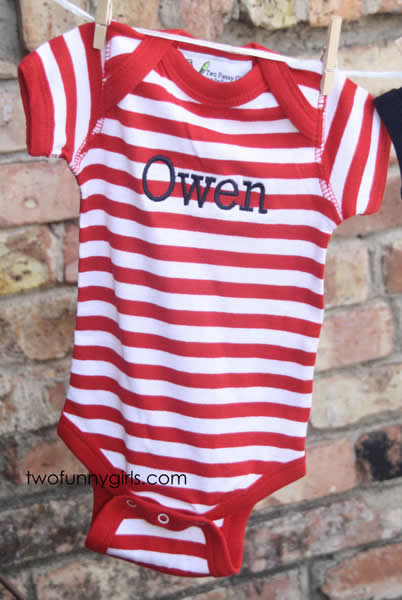 red striped baby onesie