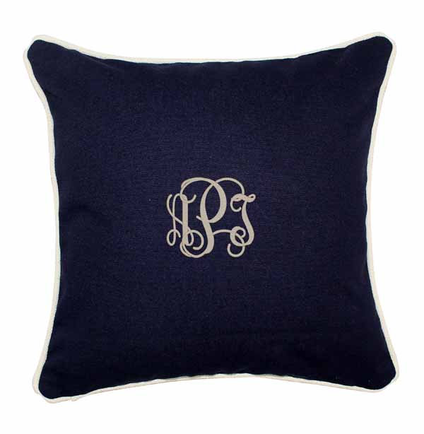 Light Blue Monogram Decorative & Throw Pillows