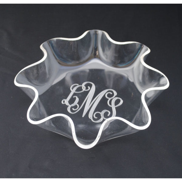 Personalized Clear Acrylic Sunflower Bowl 8"