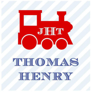 Personalized Gift Tag Stickers {Red Train}