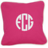 Canvas Throw Pillowcase with Monogram {Hot Pink with White Piping} - Image 4