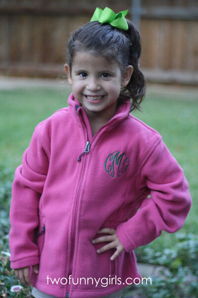 Monogrammed Fleece Jacket for Girls {Royal Blue}