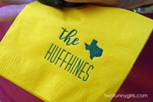 Personalized Napkins for Football Tailgating