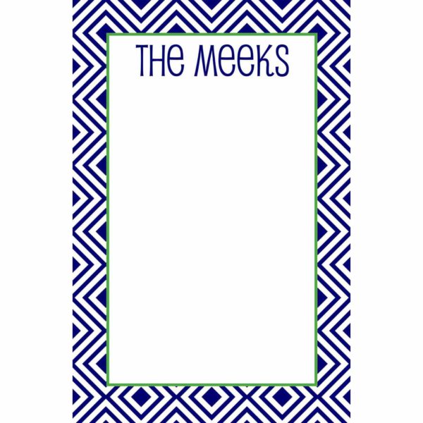 Personalized Set of 2 Custom Printed Notepads {Diamond-Navy}
