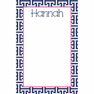 Personalized Set of 2 Custom Printed Notepads {Greek T - Navy}