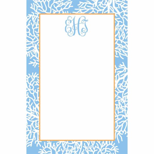Personalized Set of 2 Custom Printed Notepads {Coral-Blue}