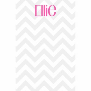 Personalized Set of 2 Custom Printed Notepads {Full Chevron-Grey}