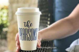 Personalized Paper Coffee Hot Cups with Family Name {All Sizes}