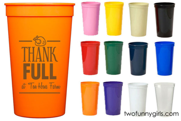 Personalized Stadium Cups for Thanksgiving {22 oz}