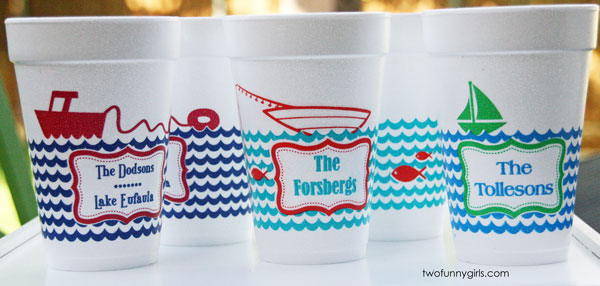 Cocktails Script Styrofoam Cups