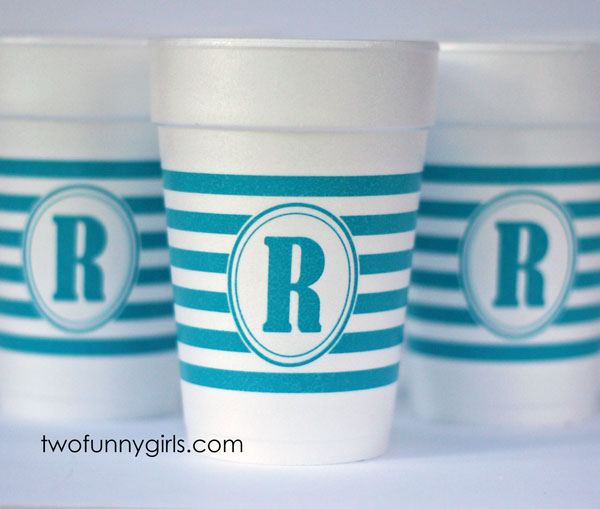 Personalized Styrofoam Cups Wrapped in Pattern Design