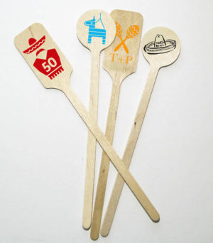 50 Personalized Wood Engraved Stir Sticks, Cocktail sticks