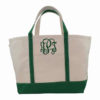 Canvas Boat Tote Bag with Monogram {Emerald Green} - Image 3
