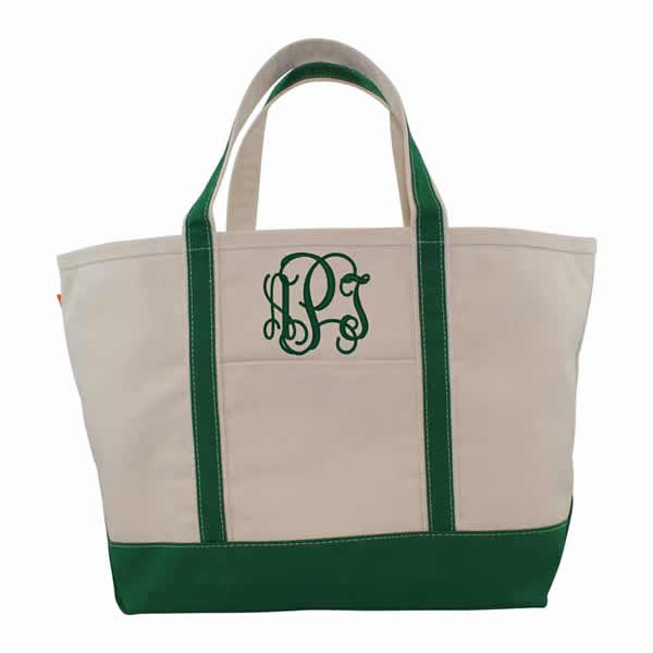 Monogrammed Boat Tote Personalized Medium Canvas Tote Bag 