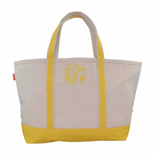 Monogrammed Boat Tote Personalized Medium Canvas Tote Bag 