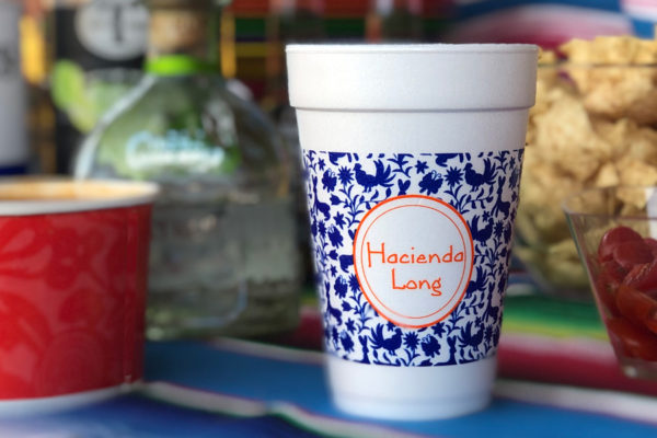 Styrofoam Cups with Patterned Wrap {with Two Ink Colors}