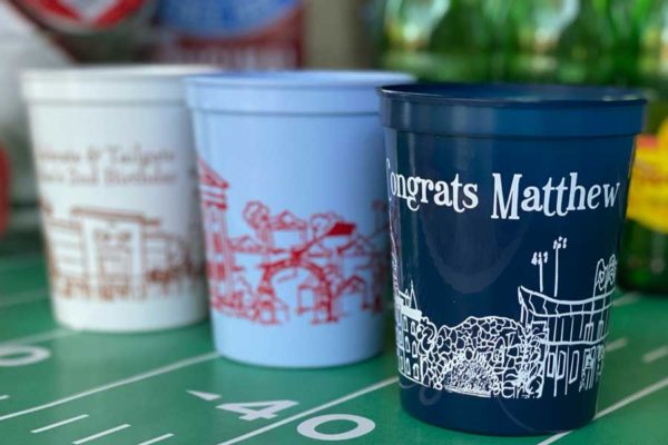 Personalized or Bulk Order Campus Landmark Skyline Cups  {Plastic Stadium - 16 oz} HID