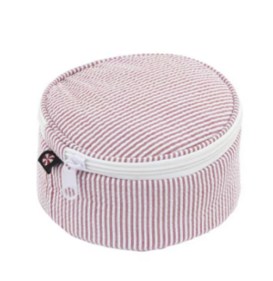 Button Bag/Jewelry 6" Rounds {Red Seersucker}