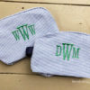 Dopp Kit Toiletry Bag with Monogram {Navy Seersucker} HID - Image 3