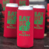 Red Slim Can Koozie - TFGH-13 in Green Ink
