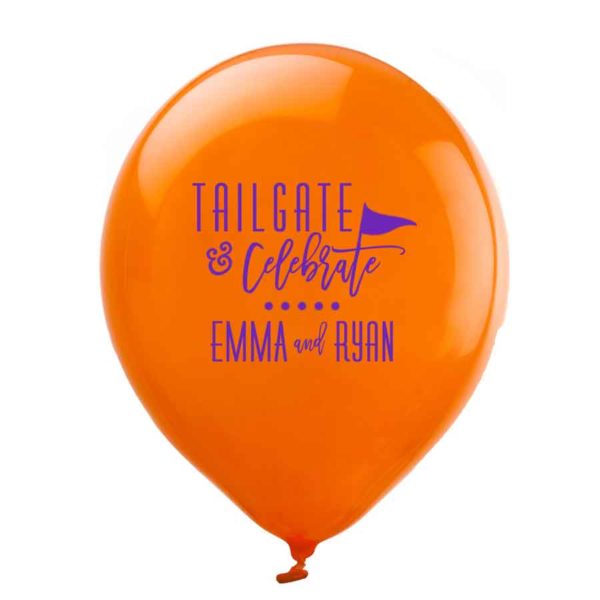 Custom Printed Latex Balloons for Football Tailgate Shower
