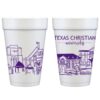 Texas Christian University (TCU) Campus Skyline - Fort Worth {Foam Cup 10 Pack} - Image 2