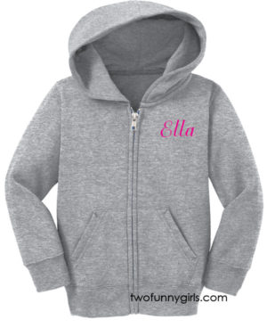 Monogrammed Hoodie Jacket {Athletic Heather Grey}