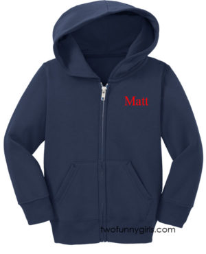 Monogrammed Hoodie Jacket {Navy Blue}