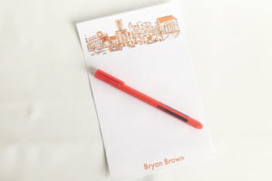 Personalized Notepad Set {University of Tennessee Campus Skyline Landmarks-Knoxville, Tennessee}