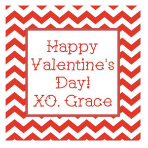 Valentine's Day Sticker - Red Chevron