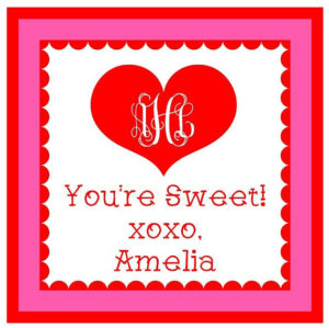 Valentine's Day Sticker - Heart With Monogram