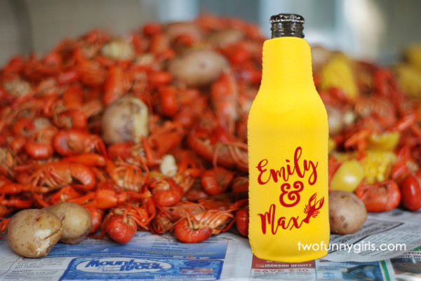 Custom Beer Bottle Insulated Buddy Hugger with Zipper for for Crawfish Boil {Qty 12+}