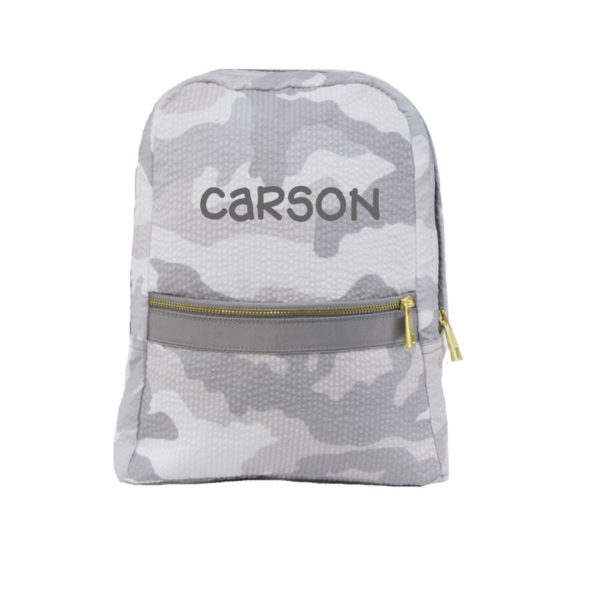 Small Backpack {Grey Seersucker Camouflage}
