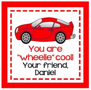 Valentine's Day Sticker - Race Car