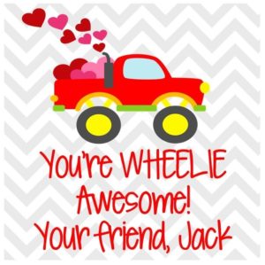 Valentine's Day  Sticker - Wheelie Truck