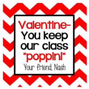 Valentine's Day Sticker - Chevron Poppin