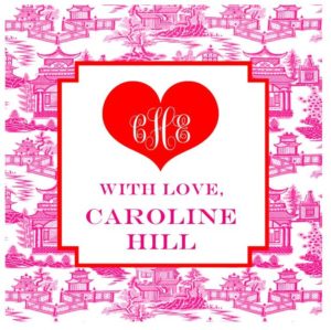 Valentine's Day Sticker - Chinoiserie with Vine Monogram