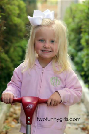 Monogrammed Hoodie Jacket {Pink}