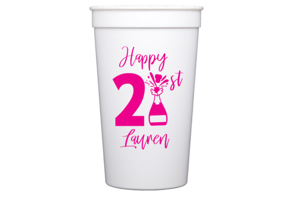 Personalized Birthday Party Plastic Stadium Cups {22 oz}